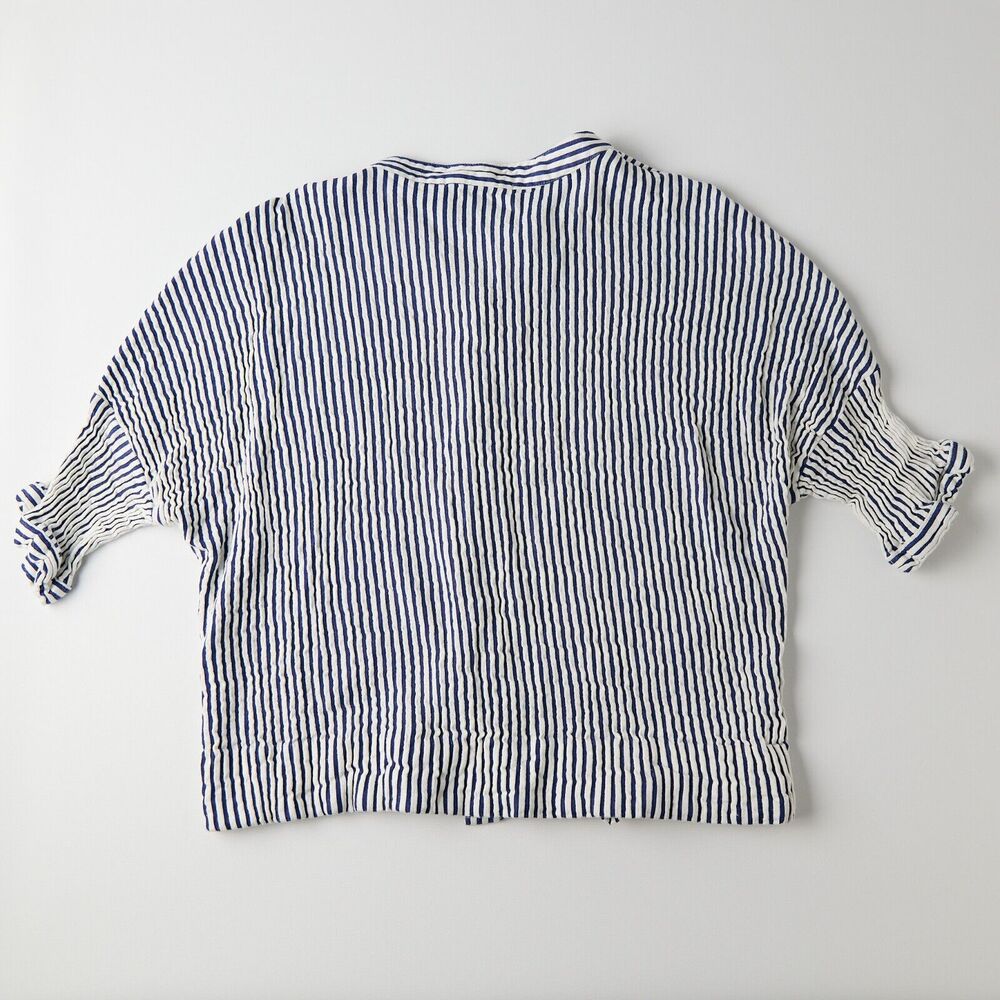 Just Female Blouse Shirt Women's Medium Striped Classic Resort Costal Preppy - Picture 2 of 8